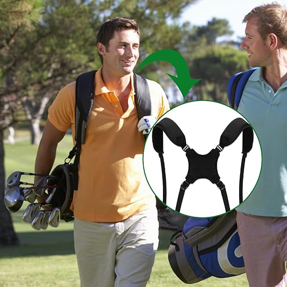 Golf Bag Strap Padded Adjustable Straps Universal Replacement with Shoulder Strap Golf Bag Accessories
