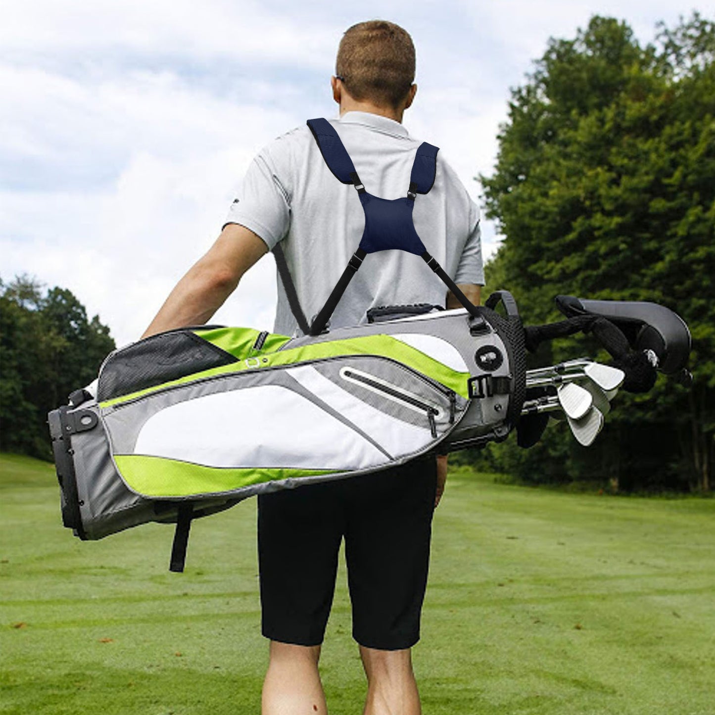 Golf Bag Strap Padded Adjustable Straps Universal Replacement with Shoulder Strap Golf Bag Accessories