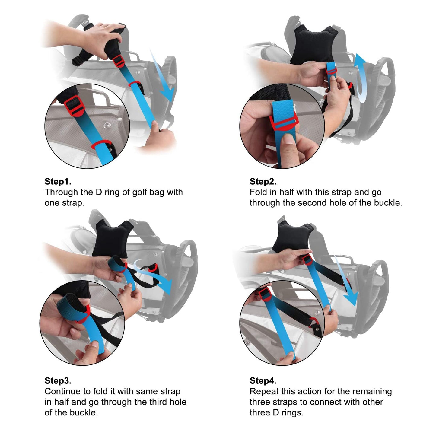 Golf Bag Strap Padded Adjustable Straps Universal Replacement with Shoulder Strap Golf Bag Accessories