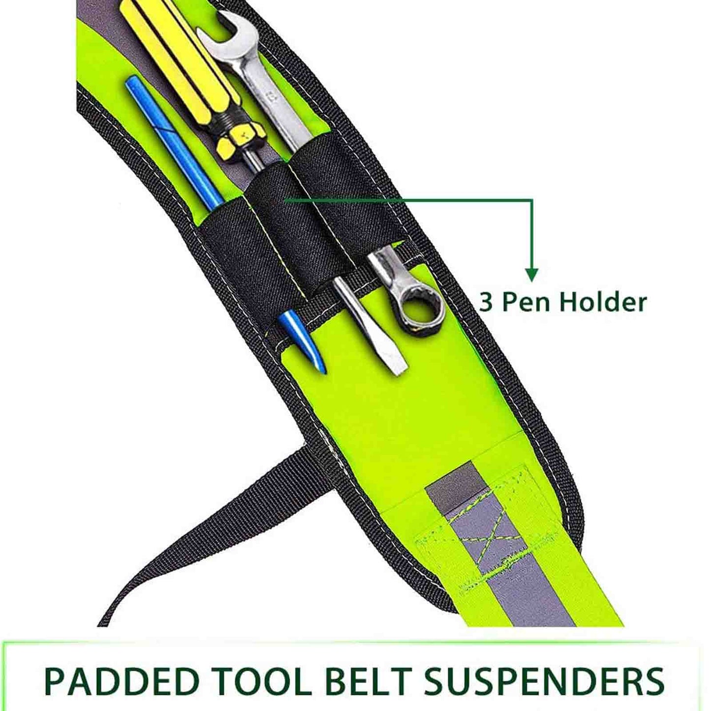 Reflective Tool Belt Suspenders Padded Heavy Duty Work Suspenders for Carpenter Electrician Work