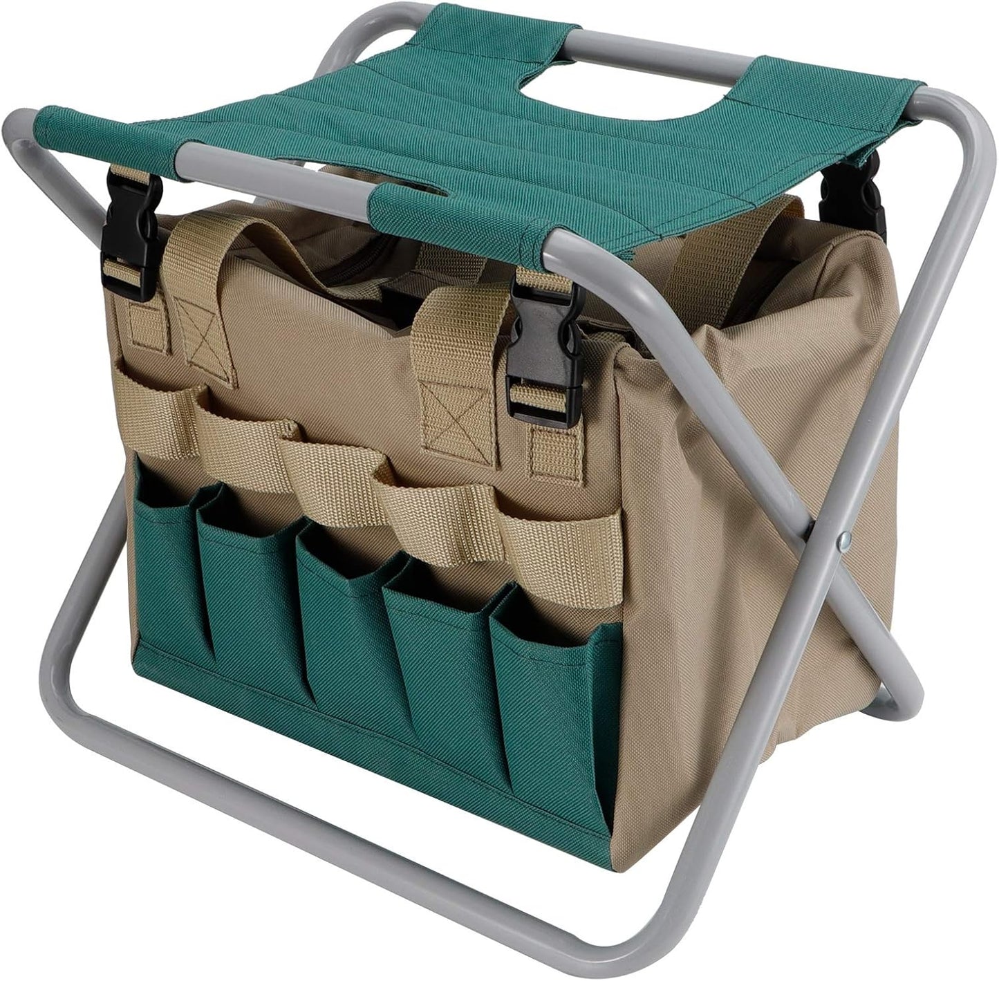 Multifunctional Portable Folding Garden Stool with Tool Bag for Outdoor Camping Supplies