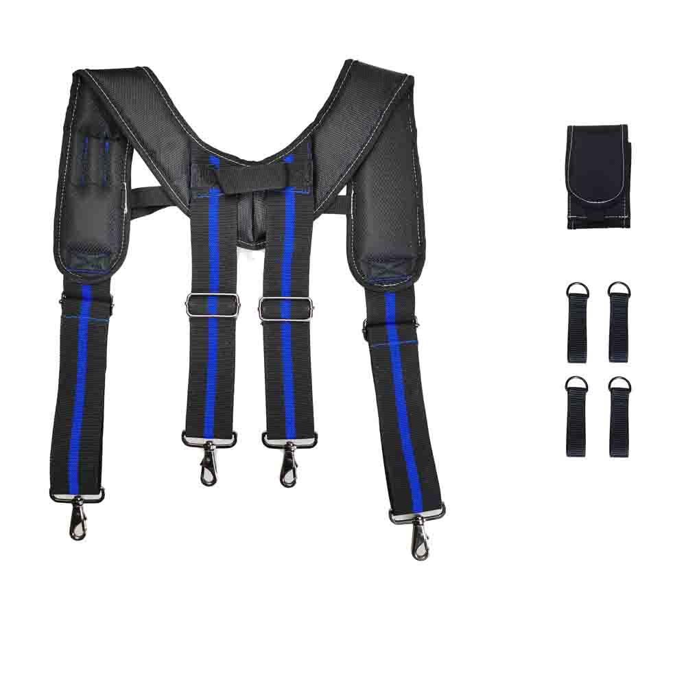 Tool Belt Suspenders Construction Work Suspenders with detachable phone holder comfortable foam shoulder pad