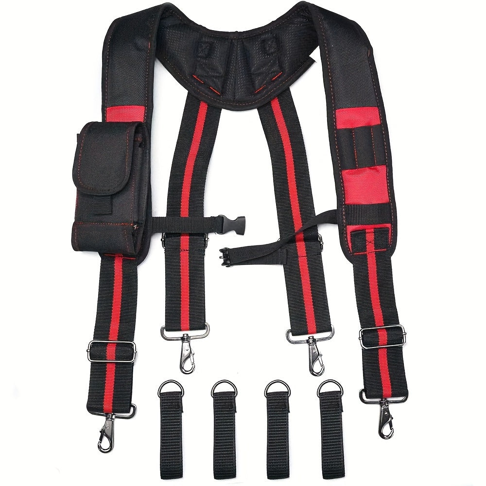 Tool Belt Suspenders Construction Work Suspenders with detachable phone holder comfortable foam shoulder pad