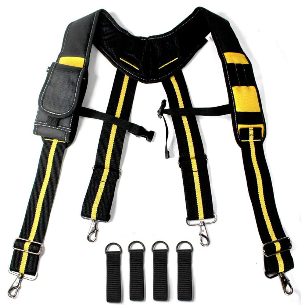 Tool Belt Suspenders Construction Work Suspenders with detachable phone holder comfortable foam shoulder pad