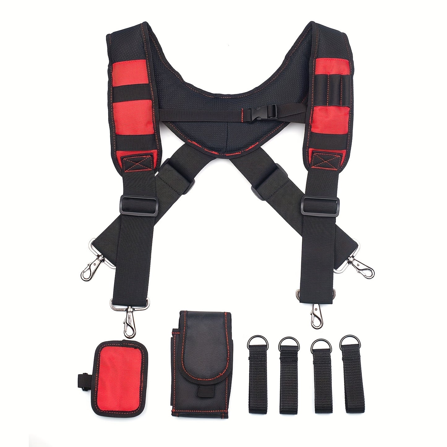 Work Belt Suspender Tool Belt Suspenders with Magnetic Wristband, Heavy Duty Tool Belt Suspenders for Electrician,carpenter,contractor,framer