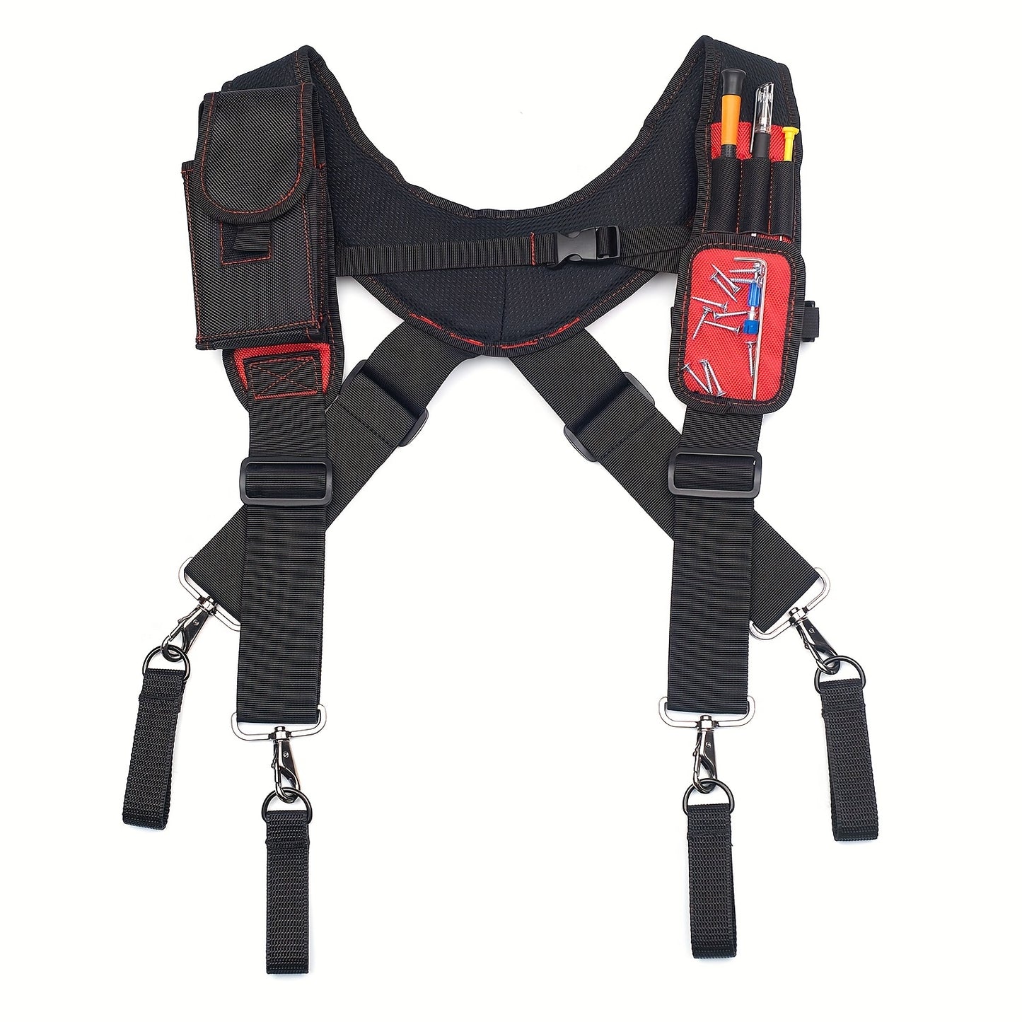 Work Belt Suspender Tool Belt Suspenders with Magnetic Wristband, Heavy Duty Tool Belt Suspenders for Electrician,carpenter,contractor,framer
