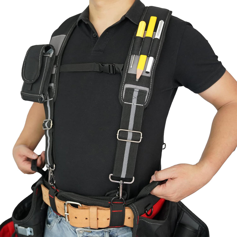 Tool Belt Suspenders Construction Work Suspenders with detachable phone holder comfortable foam shoulder pad