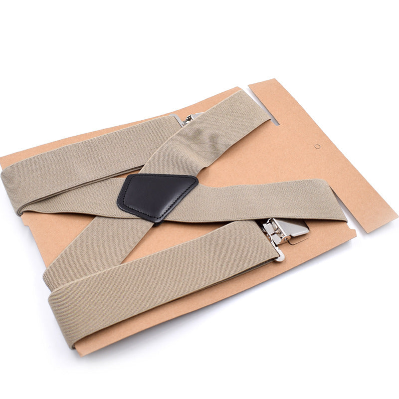 Heavy Duty Work Suspenders for Men, 2 Inch Wide Adjustable Elastic X Back Suspender