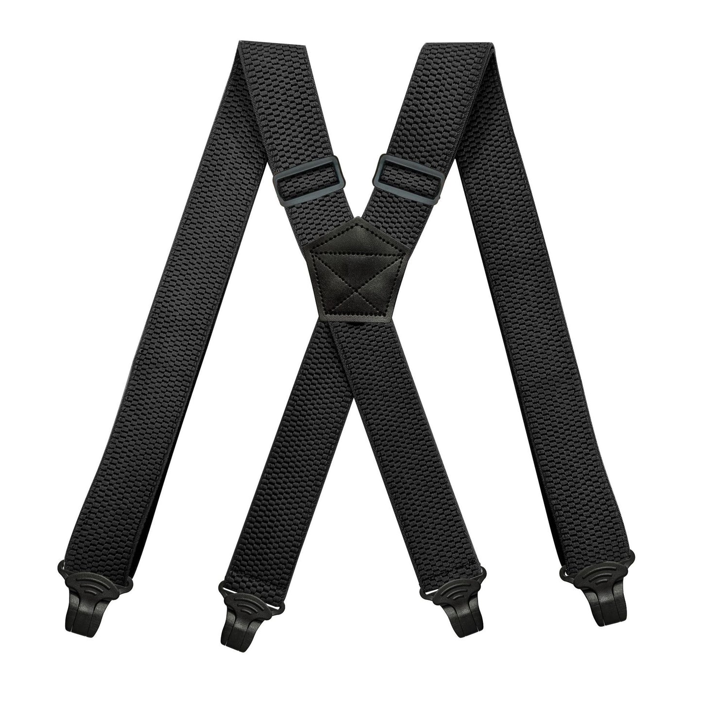 Work Suspenders for Men 3.8 cm Wide with 4 Plastic Gripper Clasps Adjustable Elastic Trouser Pants Braces