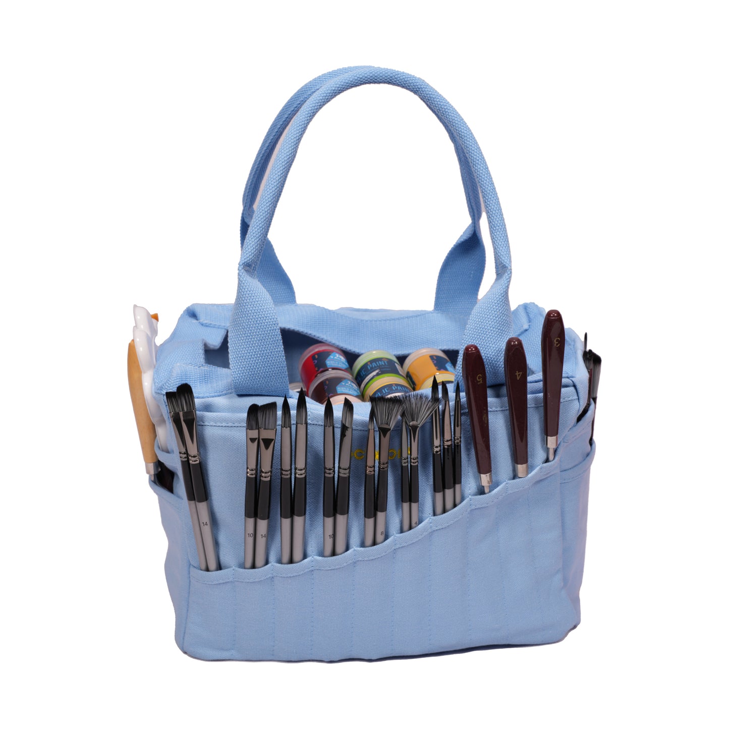 Studio Bag: Art Supply Storage Organizer & Pottery Tool Bag, Washable Craft Tote, Knitting Yarn Bag, Crochet Project Bag, 30 Pockets, 15+ Canvas Colors, Artist Bag for Adults