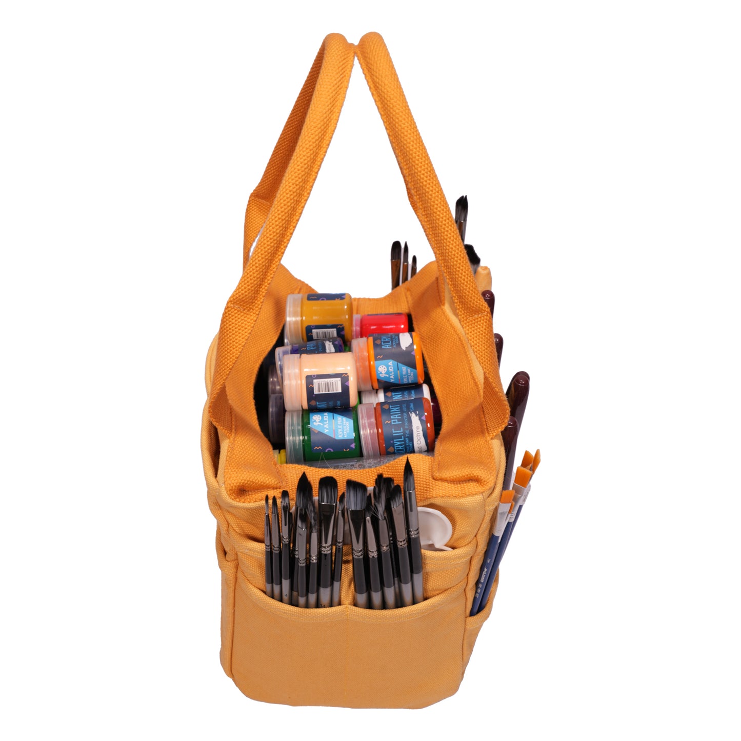 Studio Bag: Art Supply Storage Organizer & Pottery Tool Bag, Washable Craft Tote, Knitting Yarn Bag, Crochet Project Bag, 30 Pockets, 15+ Canvas Colors, Artist Bag for Adults