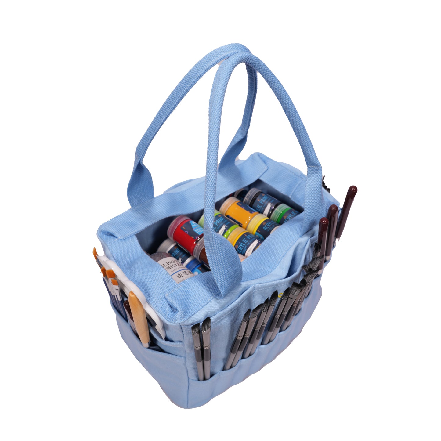 Studio Bag: Art Supply Storage Organizer & Pottery Tool Bag, Washable Craft Tote, Knitting Yarn Bag, Crochet Project Bag, 30 Pockets, 15+ Canvas Colors, Artist Bag for Adults